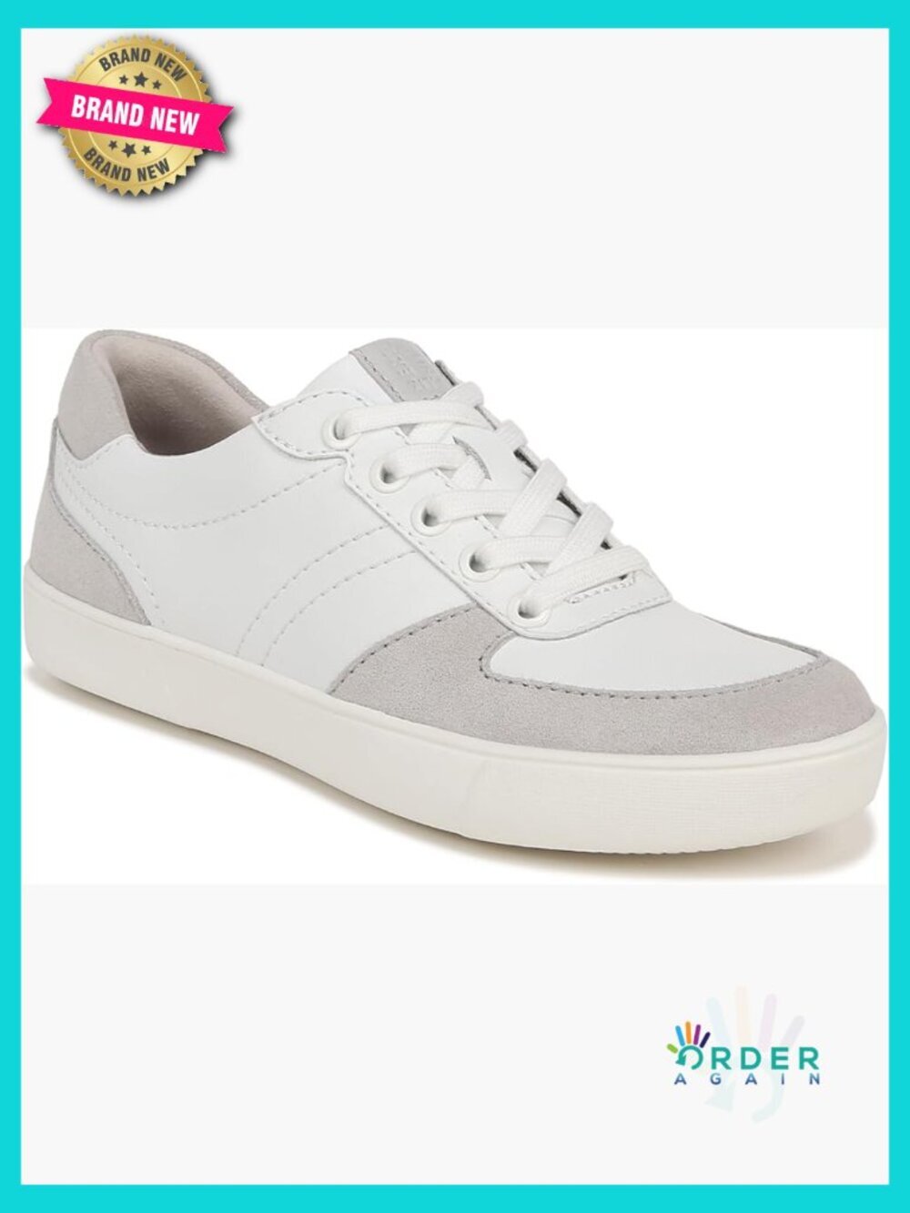 Lace Up Fashion Sneakers Sporty Comfortable Walking Shoes Padded Collar Non